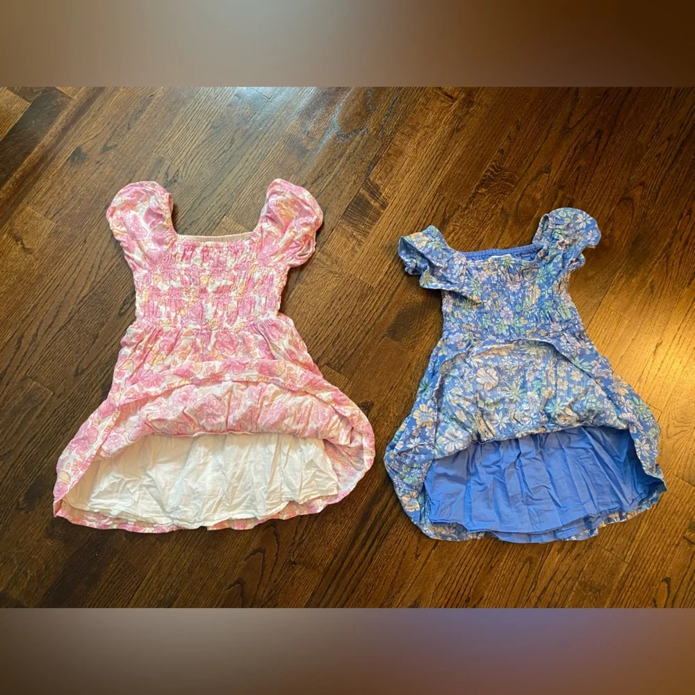 Jumping Beans- 2pc set Girls Pink Floral Smocked Sundress blue pink floral 4T